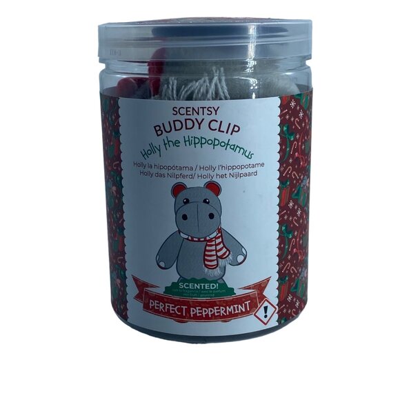 Scentsy Buddy Clip Holly The Hippo Perfect Peppermint Scented Plush Toy NEW - Picture 1 of 7